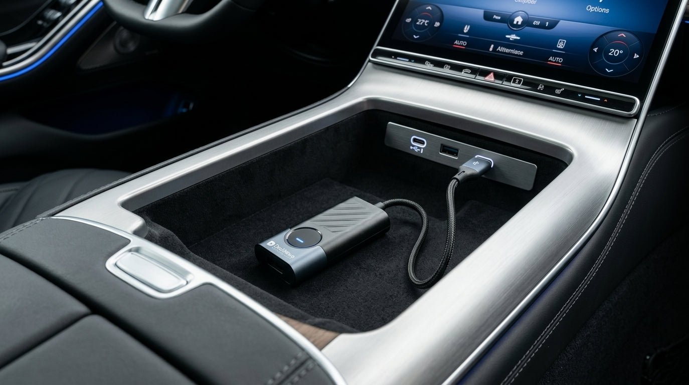 DashNova in the car's USB port